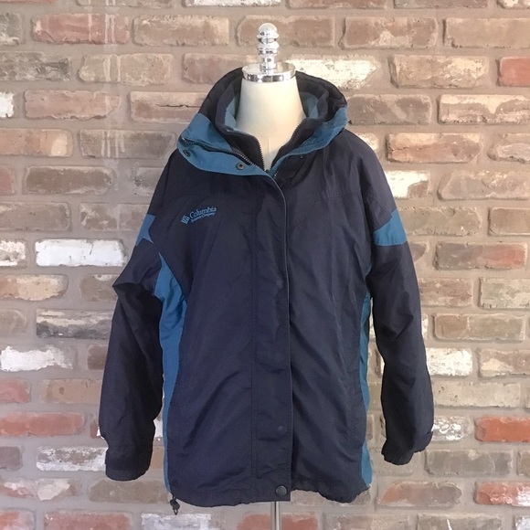 COLUMBIA BUGABOO Navy Teal 3 N 1 Waterproof Interchangeable Jacket S - Picture 1 of 6